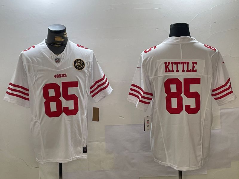 Men San Francisco 49ers 85 Kittle White three generations 2024 Nike Limited NFL Jersey style 2